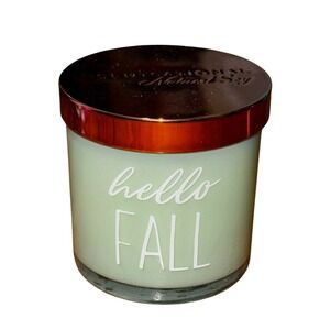 Scentsational Natural Soy Apple Cider Candle 5oz Hello Fall Green Glass Jar Lid